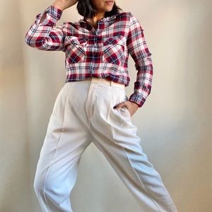 Sold- Zara studded pockets plaid top